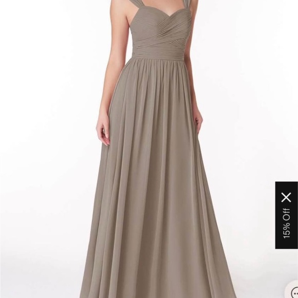 Azazie Dresses & Skirts - Azazie Taupe Maxi Dress